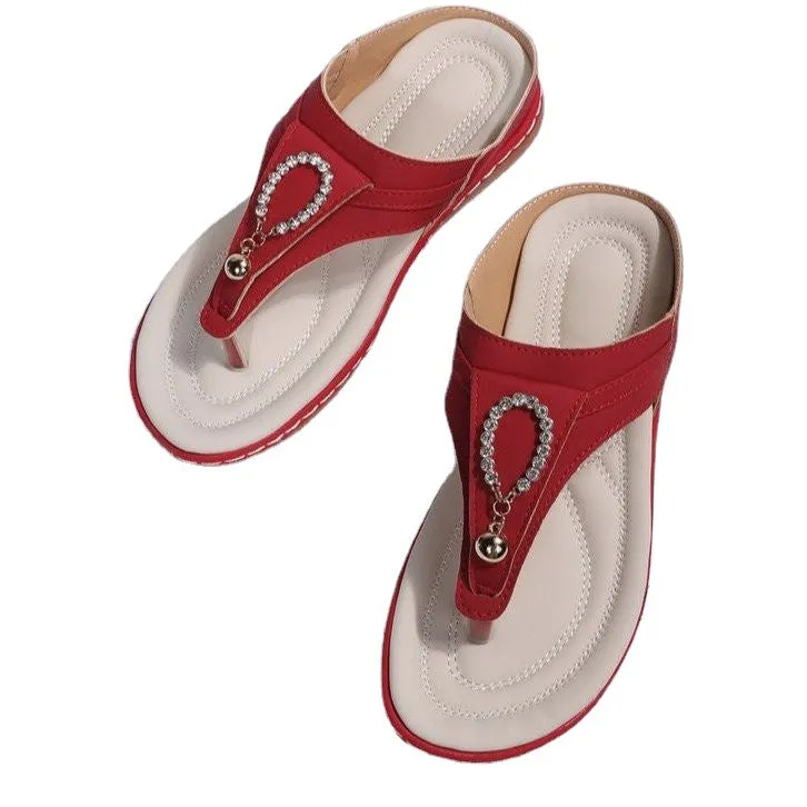 Trendy and orthopedic leather flipflops
